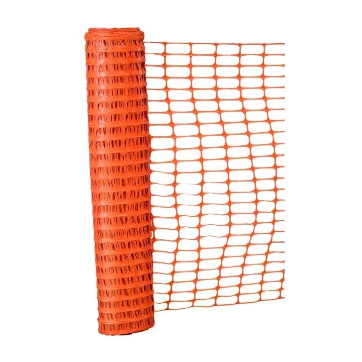 Malla Seguridad Faena Naranja Rollo 1X50 Mtrs 1Pulg X 4 Pulg