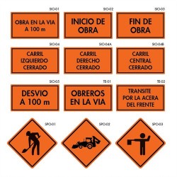 Senal Maquinaria En La Via Spo-02 (Señal Metalica Movil Temporal)