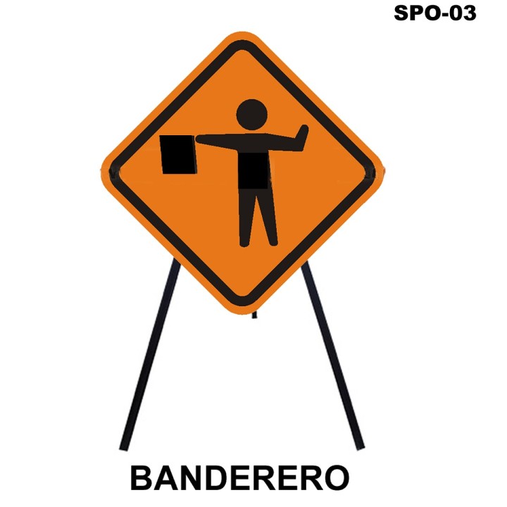 Senal BANDERERO SPO-03 75x75 cms