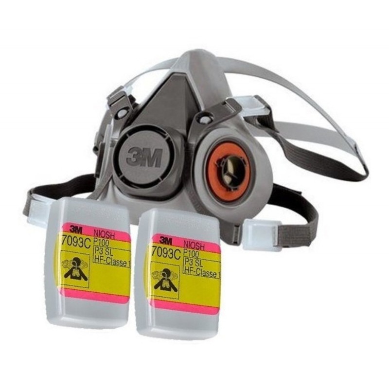 Respirador Reutilizable 3m 6200 + 2 Filtros 7093C P100