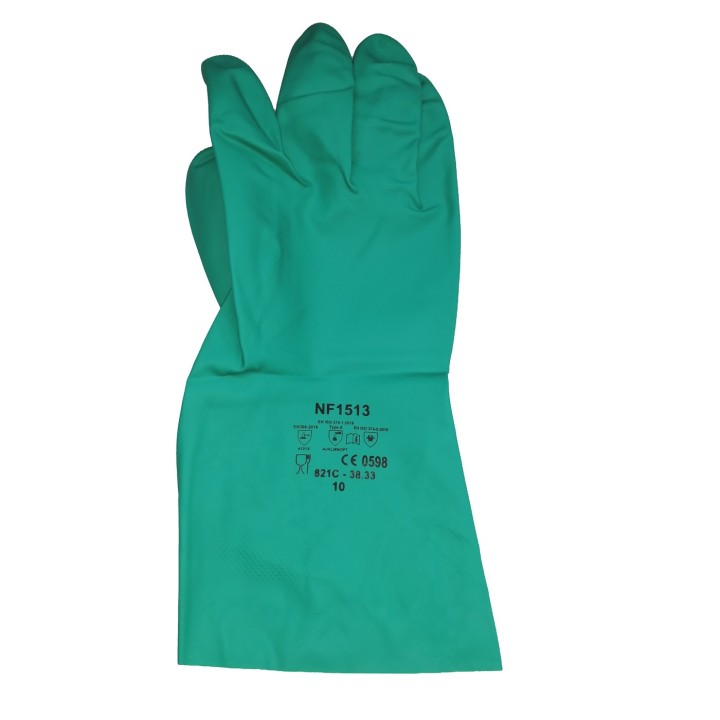 Guante Nitrilo Verde 13Pulg Con Flock Protexion