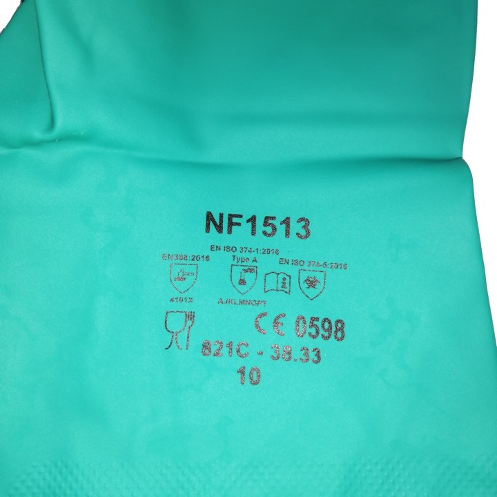 Guante Nitrilo Verde 13Pulg Con Flock Protexion