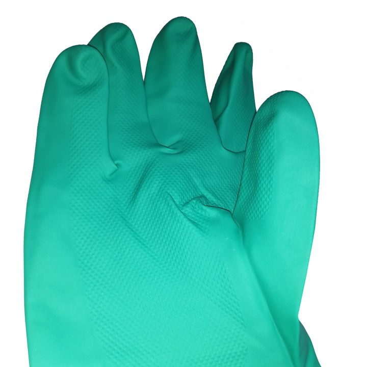 Guante Nitrilo Verde 13Pulg Con Flock Protexion