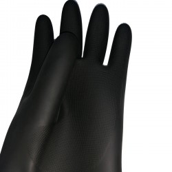 Guante Plastico Calibre 35 Negro Protexion Industrial Bicolor el Rey