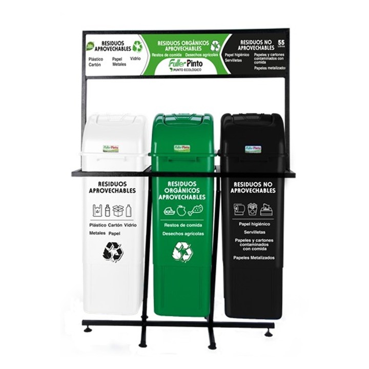 Punto Ecologico 55 Lts Verde Blanco Negro Fuller Pinto