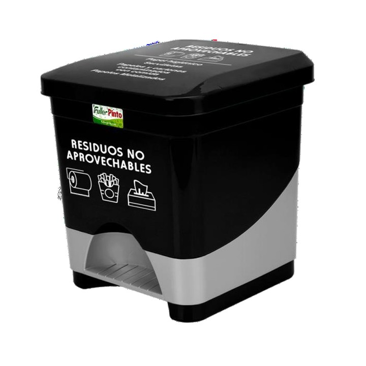 Papelera Pedal 20 Lts Negra Fuller Pinto Residuos No Aprovechables