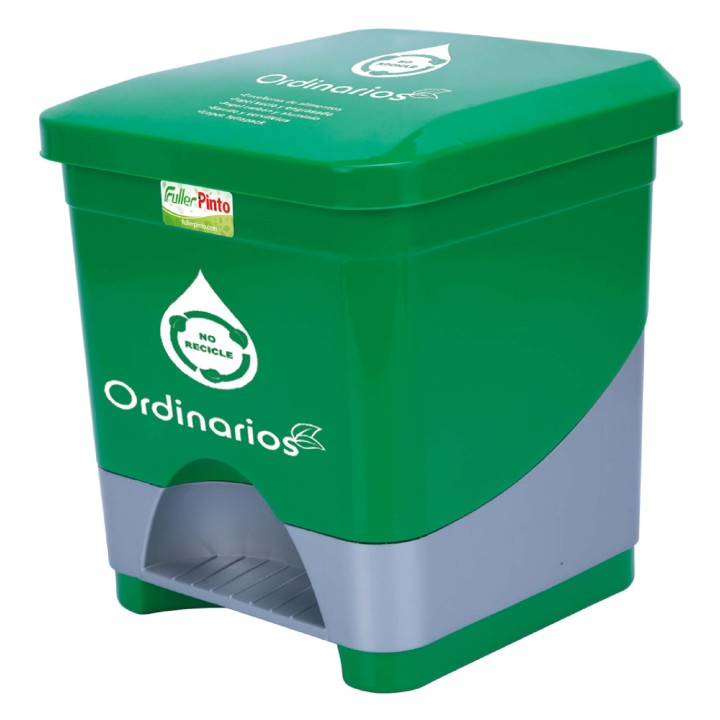 Papelera Pedal 20 Lts Verde Fuller Pinto Residuos Organicos Aprovechables