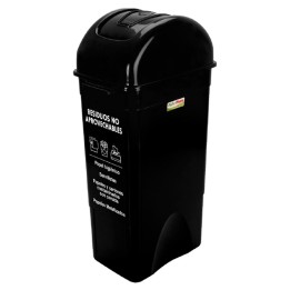 Papelera Vaiven 55 Lts Negra Fuller Pinto Residuos No Aprovechables