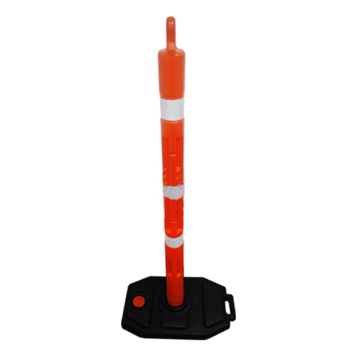 Señalizador Vial Tubular Base Negra (Baliza) 3 Reflectivos