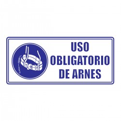 Señal Uso Obligatorio De Arnes 30X15