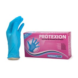Guante Examen Nitrilo Protexion Azul Caja x 100 Unidades