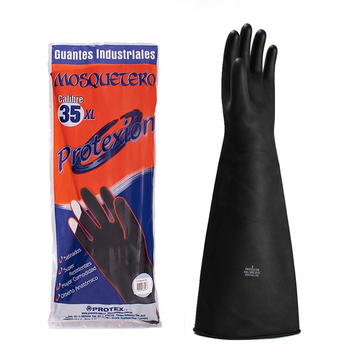 Guante Plastico Calibre 35 Xl Negro Protexion Industrial Mosquetero