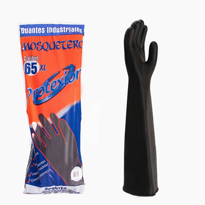 Guante Plastico Calibre 65 Xl Negro Protexion Industrial Mosquetero