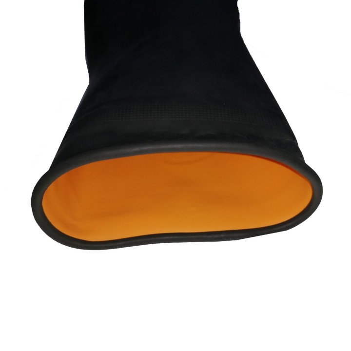 Guante Plastico Calibre 25 Negro Protexion Industrial Bicolor El Rey