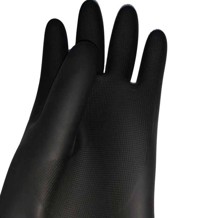 Guante Plastico Calibre 25 Negro Protexion Industrial Bicolor El Rey