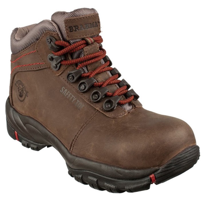 Bota Seguridad Brahma Cuero HQ-2385 Sin Puntera