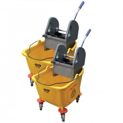 Carro Exprimidor de Traperos Balde con Escurridor y Palanca 30 Litros Amarillo Eterna Pro