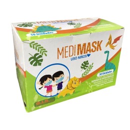 Tapabocas 3 Pliegues x 50 Und Niño Empaque Individual MediMask