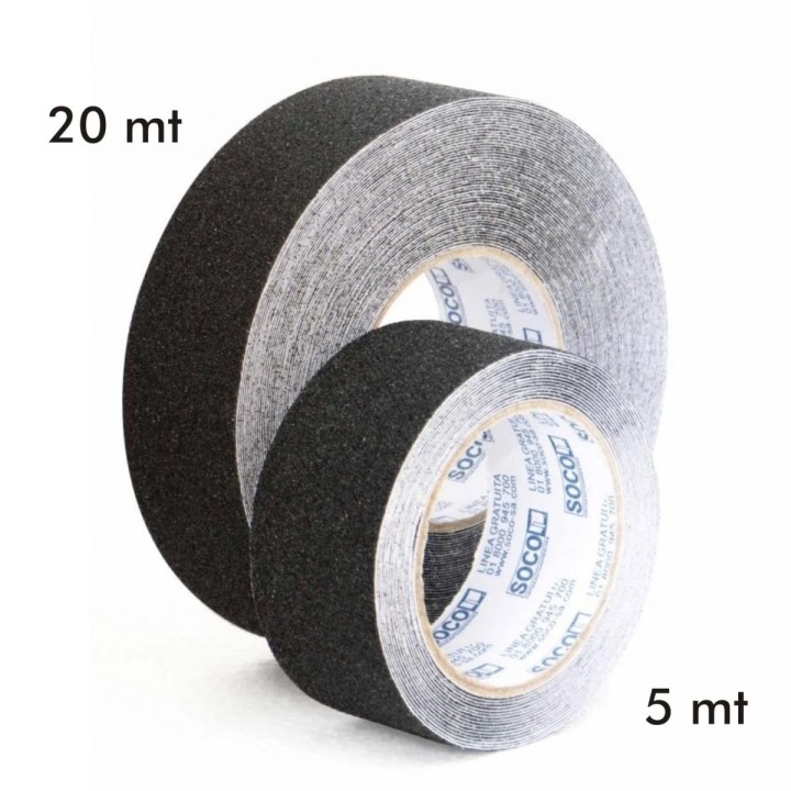 Cinta Antideslizante Negra 20 Mtrs X48mm Ancho Soco
