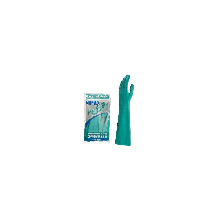 Guante Nitrilo Verde 18 Pulgadas Sin Flock Protexion