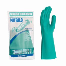 Guante Nitrilo Verde 13Pulgadas Sin Flock Protexion