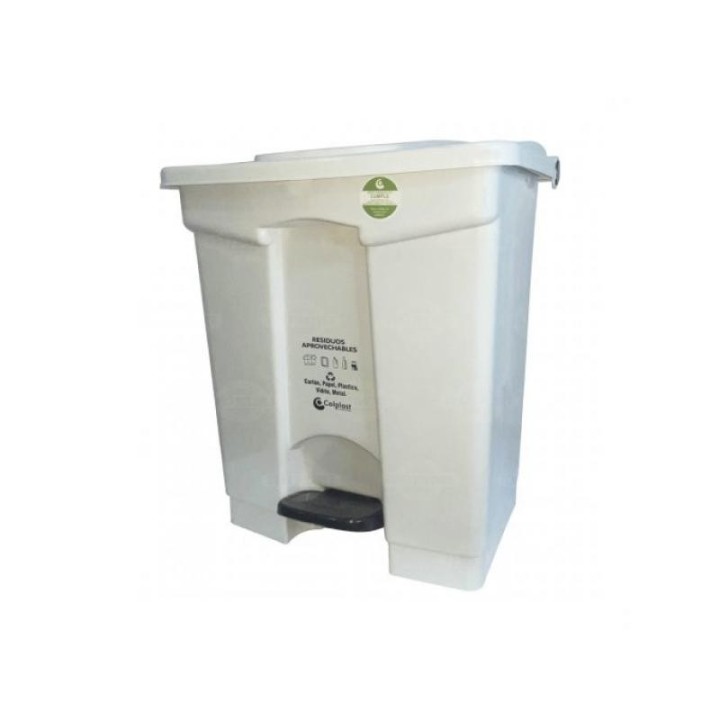 Papelera Pedal Plana 60 Lts Blanco ColPlast