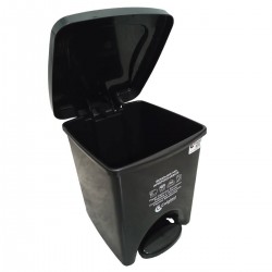 Papelera Pedal Plana 60 Lts Negra ColPlast