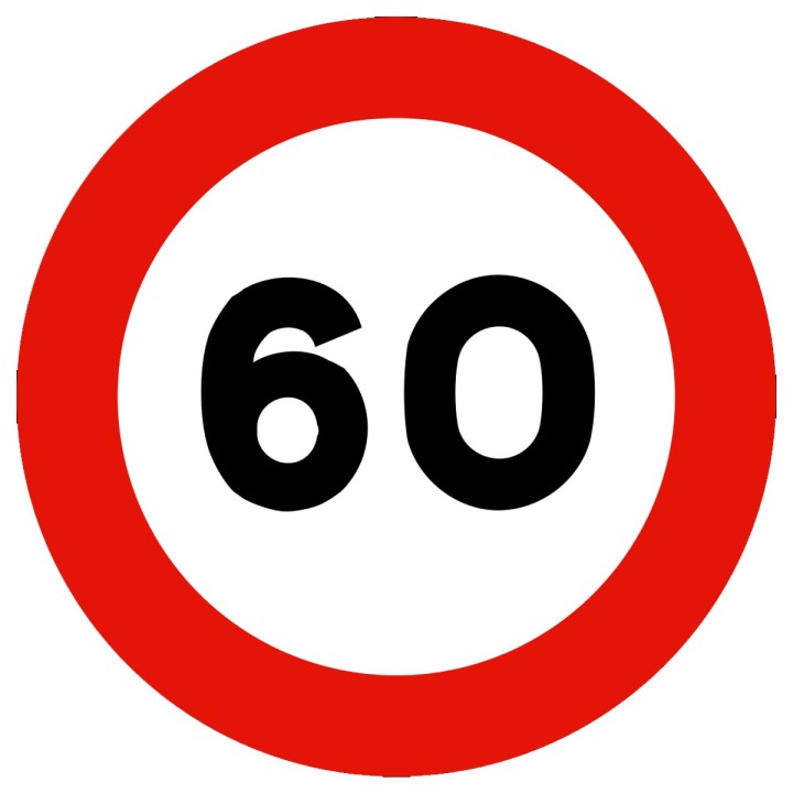Señal VELOCIDAD MAXIMA 60KM SRO-30 75 x 75 cms