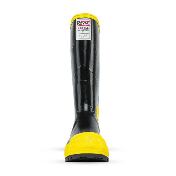 Bota Caucho Croydon Royal Argyll Safety Negro Amarillo Con Puntera