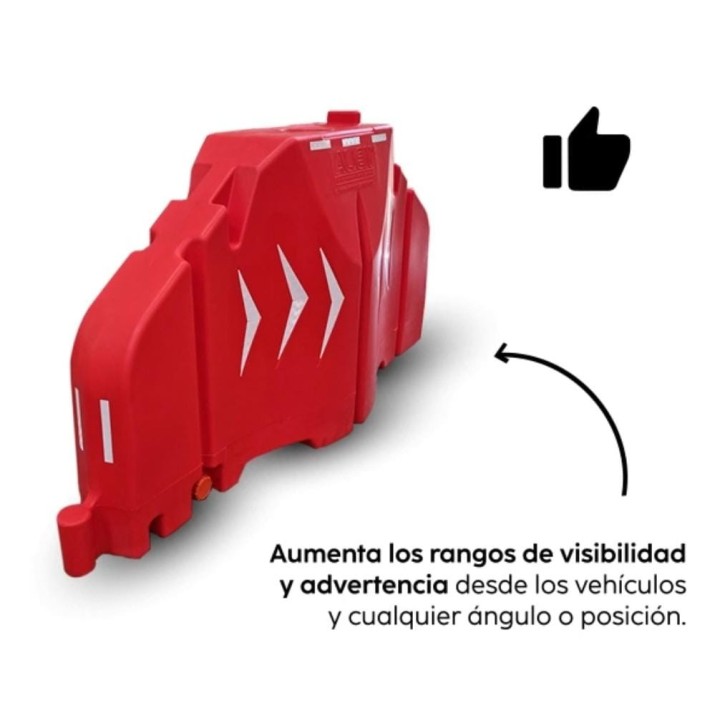Barrera Vial o Maletin Plastico Largo 1.85m Alto 0.95m Ancho Base 0.45m PG