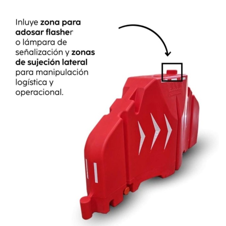 Barrera Vial o Maletin Plastico Largo 1.85m Alto 0.95m Ancho Base 0.45m PG