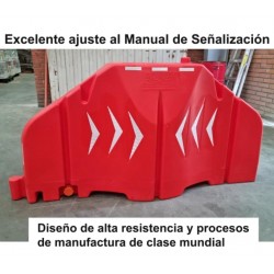 Barrera Vial o Maletin Plastico Largo 1.85m Alto 0.95m Ancho Base 0.45m PG 2G