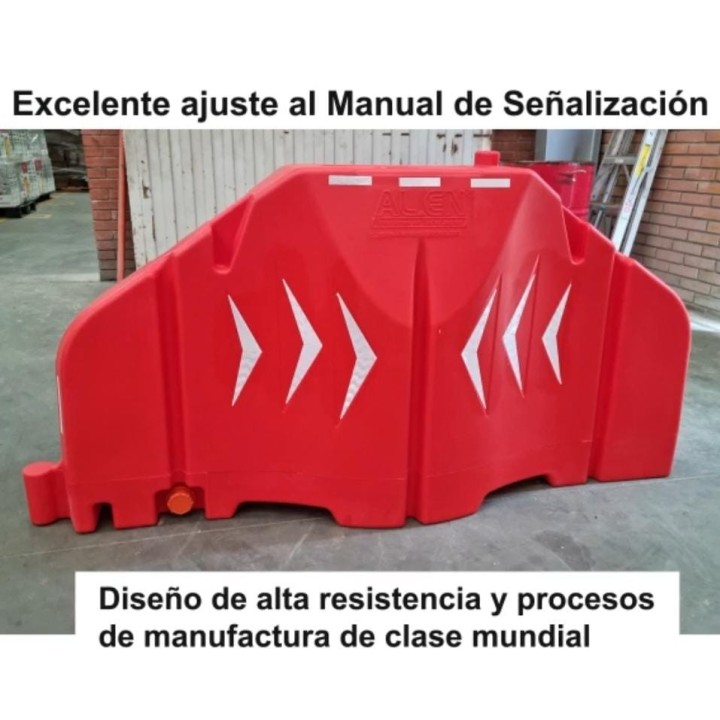 Barrera Vial o Maletin Plastico Largo 1.85m Alto 0.95m Ancho Base 0.45m PG