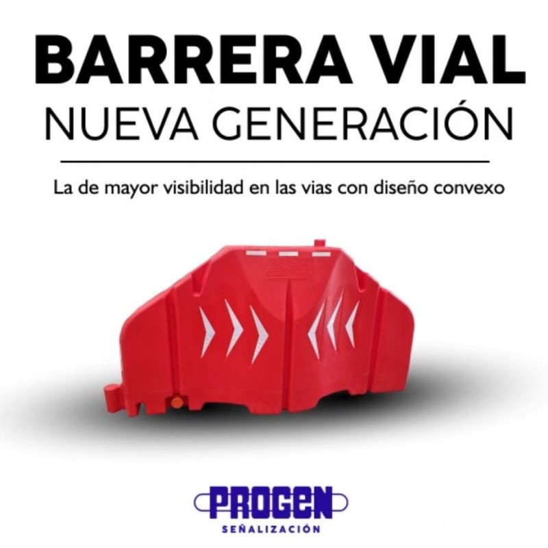 Barrera Vial o Maletin Plastico Largo 1.85m Alto 0.95m Ancho Base 0.45m PG 2G