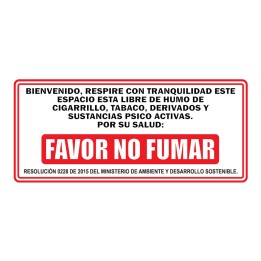Señal Favor Fumar 30X15