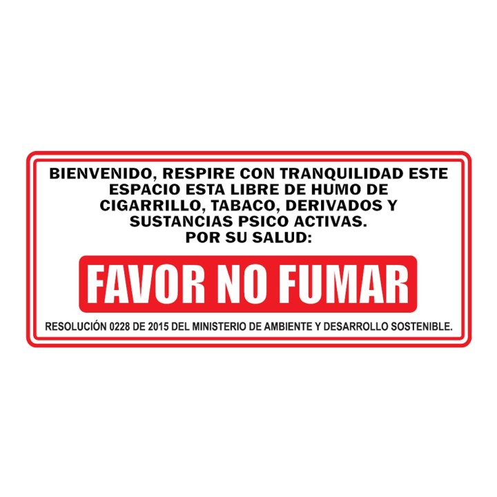Señal Favor Fumar 30X15
