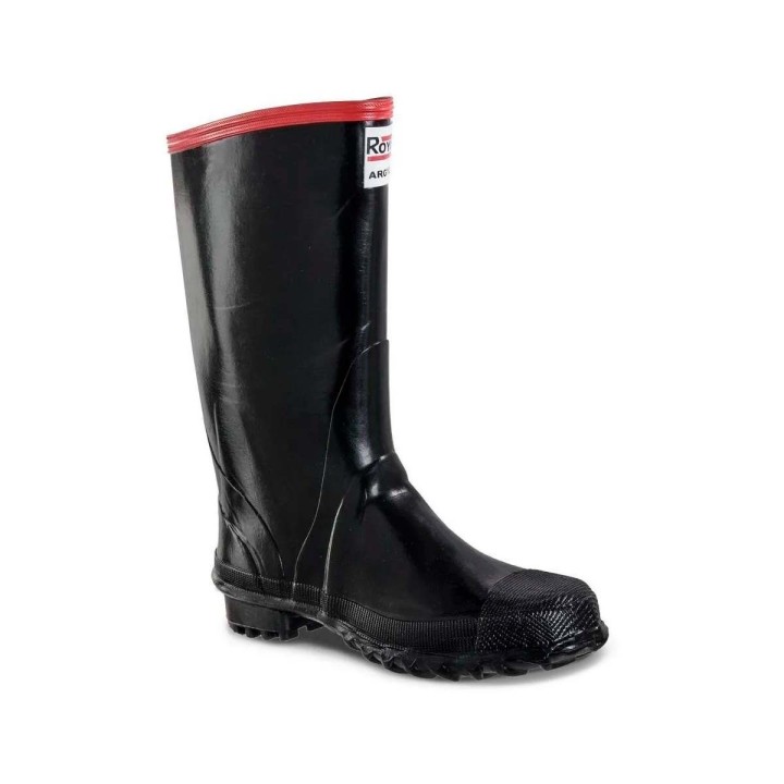 Bota Caucho Croydon Royal Super Argyll Negro Rojo Con Puntera