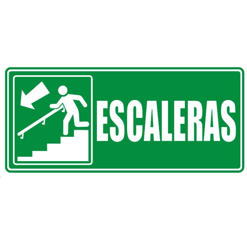 Señal Escaleras Bajando Izquierda 30X15