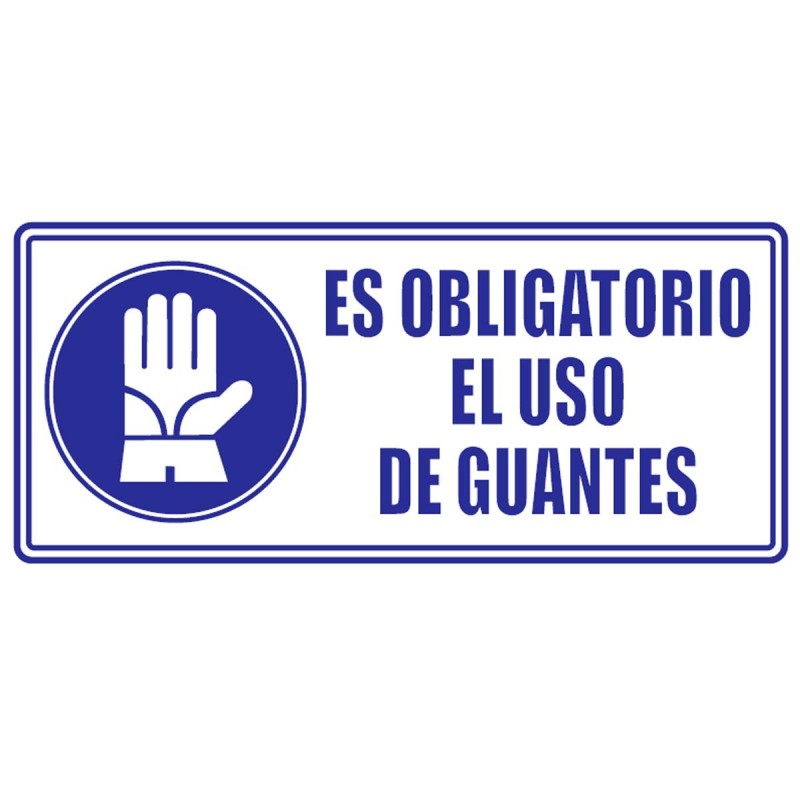 Señal Uso Obligatorio De Guantes 30X15
