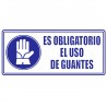 Señal Uso Obligatorio De Guantes 30X15