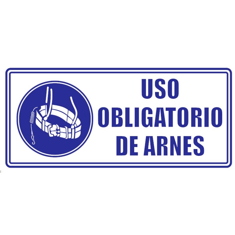 Señal Uso Obligatorio De Arnes 30X15