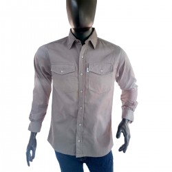 Camisa Dril Manga Larga Hombre