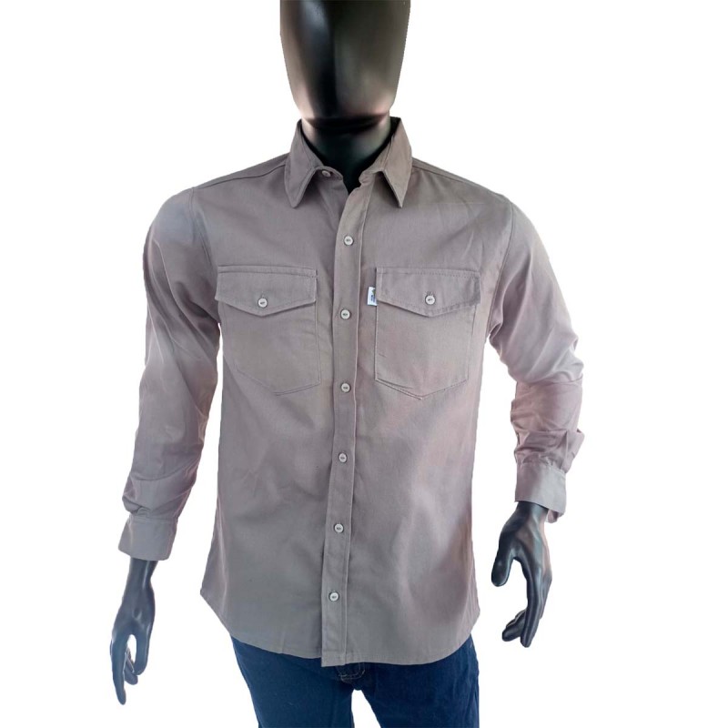 Camisa Dril Manga Larga Hombre