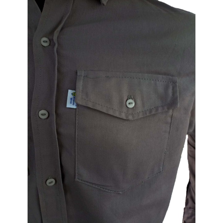 Camisa Dril Manga Larga Hombre