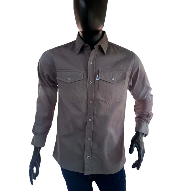 Camisa Dril Manga Larga Hombre