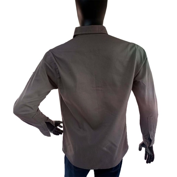 Camisa Dril Manga Larga Hombre
