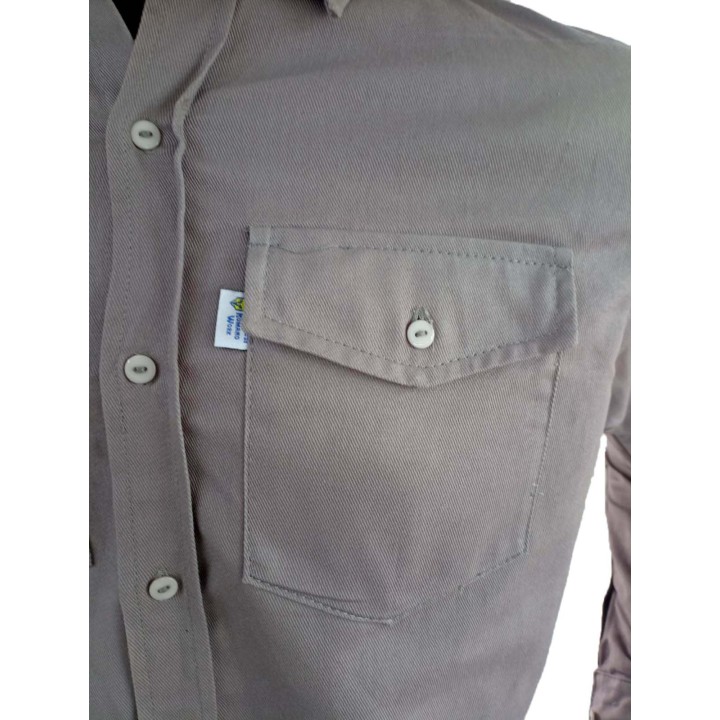 Camisa Dril Manga Larga Hombre