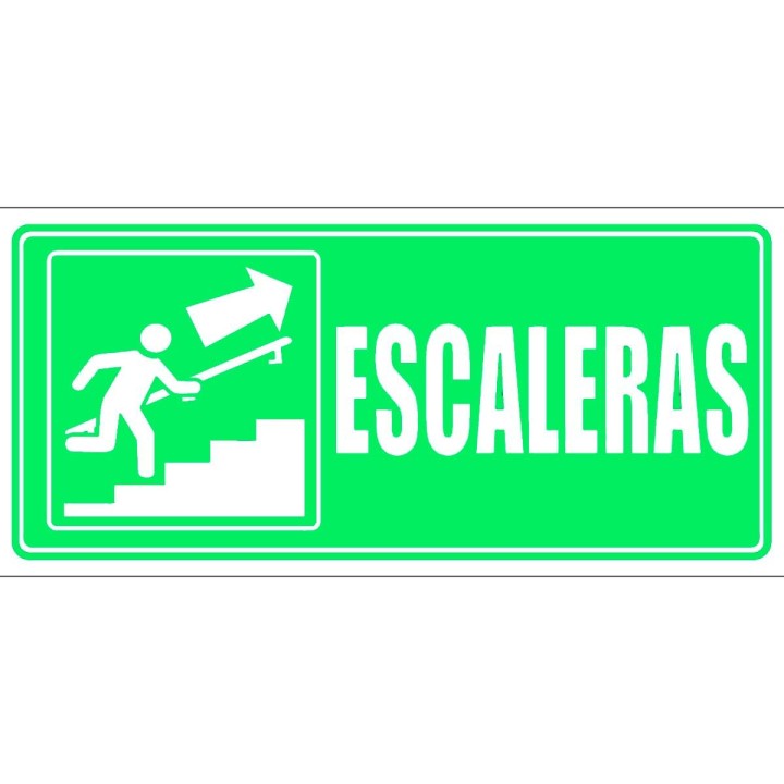 Señal Fotoluminiscente Escalera Subiendo Derecha 30x15