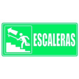 Señal Fotoluminiscente Escalera Subiendo Izquierda 30x15