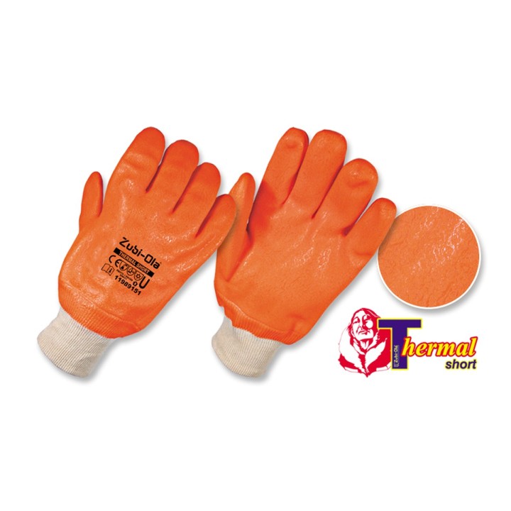 Guante PVC Utilflex Neon Semicorrugado Puño Cerrado Thermal Short Zubi-Ola